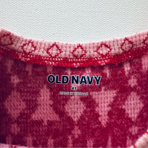 Old Navy 4T Toddler Girl Red Dress Holiday Christmas Tree Fair Isle - Picture 4 of 6